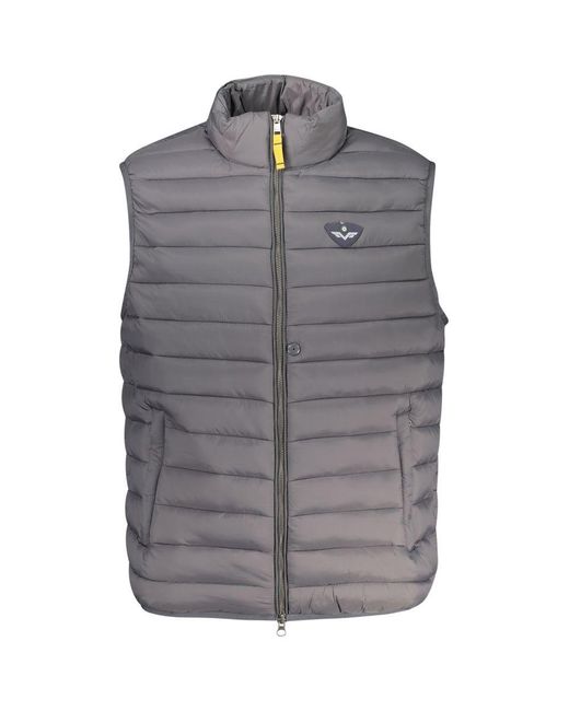 Armata Di Mare Gray Hooded Puffer Jacket With Zip Closure for men