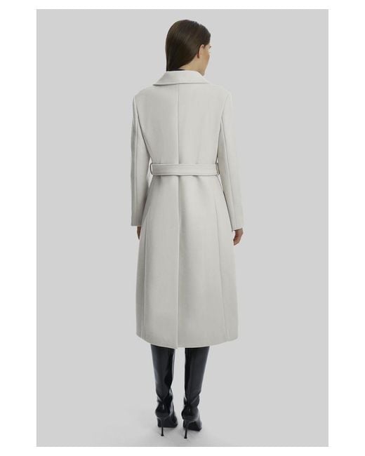 James Lakeland Gray Three Buttons Belted Coat