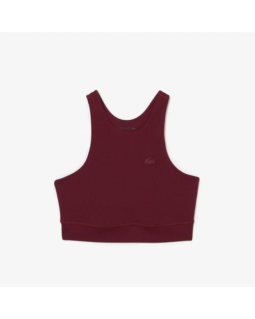 Lacoste Red Quick-dry Recycled Polyamide Stretch Bra