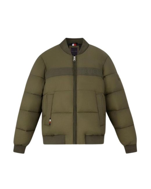 Tommy Hilfiger Green High Loft Bomber Jacket for men