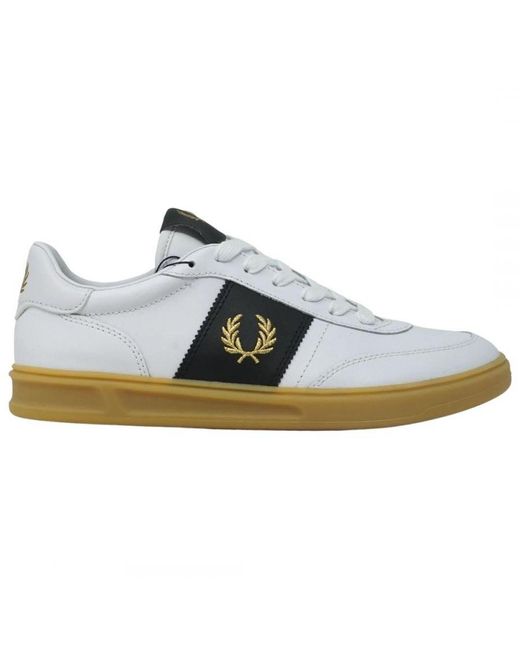 Fred Perry Blue B400 White Leather Trainers for men