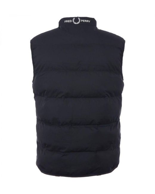 Fred Perry Blue Insulated Gilet for men