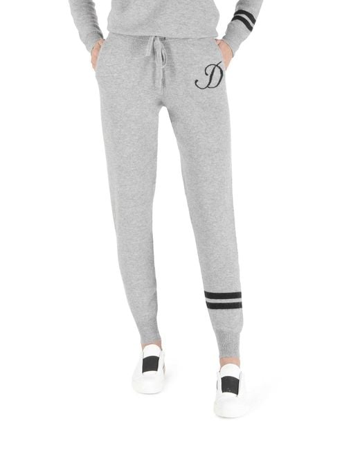 Crown of Edinburgh Cashmere Gray Track Pants Morningside D