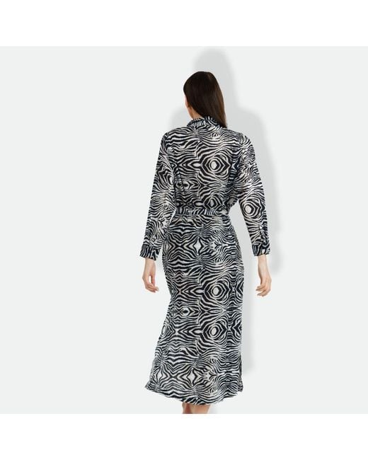 Panos Emporio Gray Zebra Ismene Dress