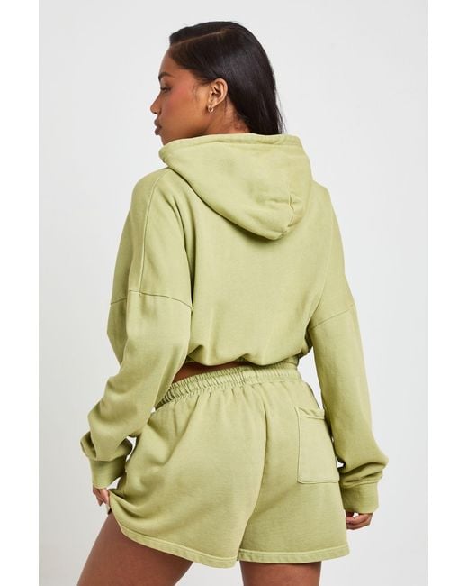 Boohoo Green Washed Loopback Sweat Short
