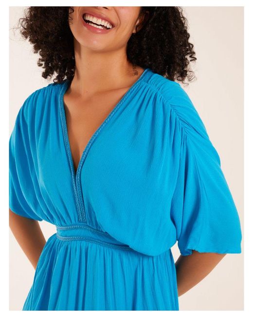 Blue Vanilla Blue Rope Detail V Neck Maxi Dress