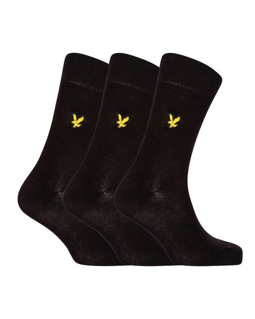 Lyle & Scott Black 3 Pack Socks for men