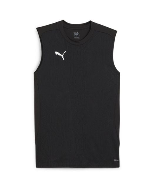 PUMA Black Teamfinal Training Short Sleeve Performance T-Shirt for men