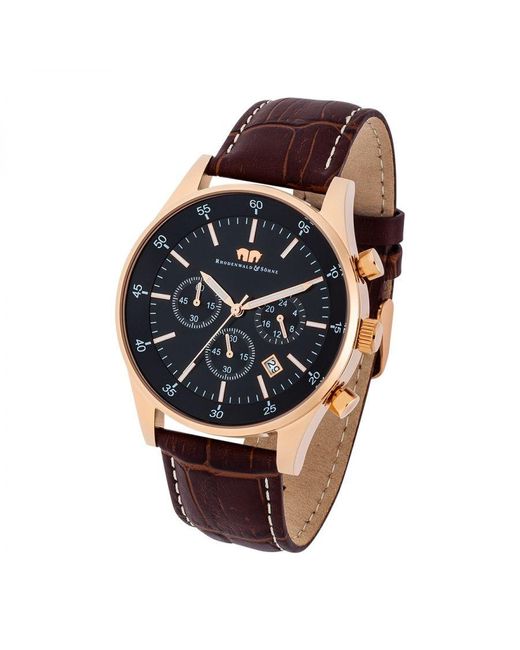 Rhodenwald & Söhne Black Stainless Steel Watch 45,0Mm for men