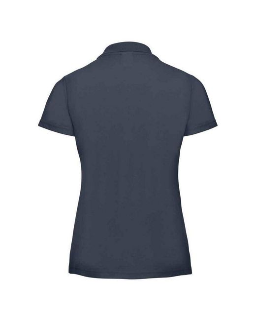 Russell Blue Ladies Classic Plain Polycotton Polo Shirt (French)
