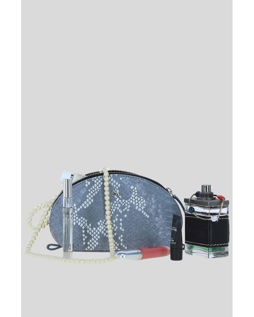 Ashwood Leather Blue 'Philippa' Real Makeup Bag