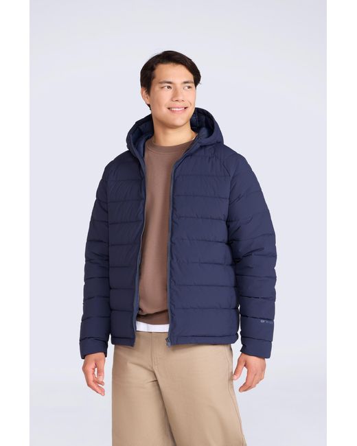 Mountain Warehouse Blue 'Light Cloud Cosi' Padded Jacket With Zipped Pockets Water Resistant Coat for men
