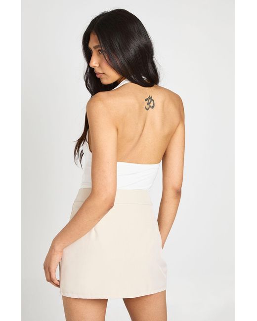 Boohoo White Tall Marl Pocket Detail Skort