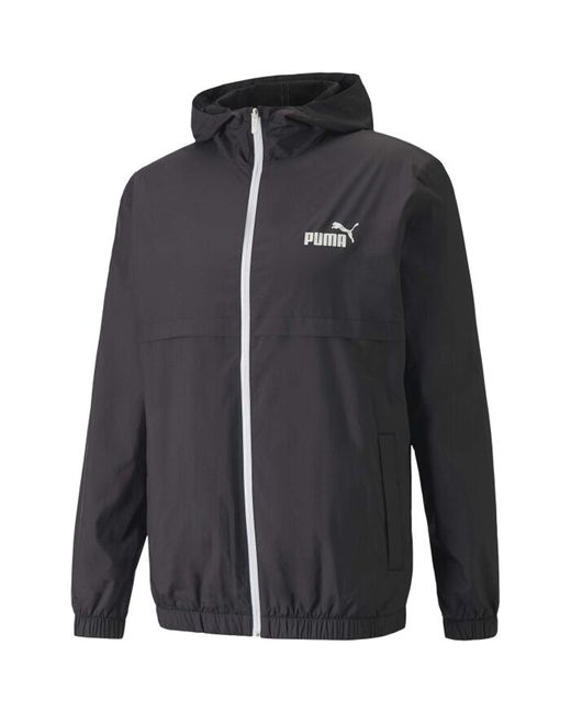PUMA Black Solid Windbreaker Jacket