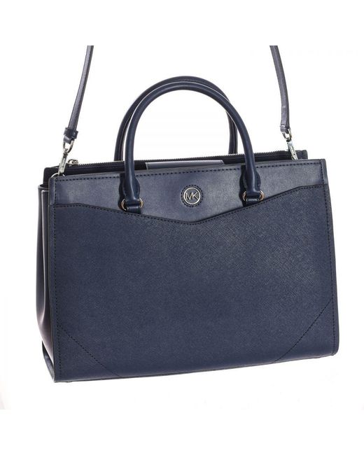 Michael Kors Blue Leather Satchel Top-Handle Bag
