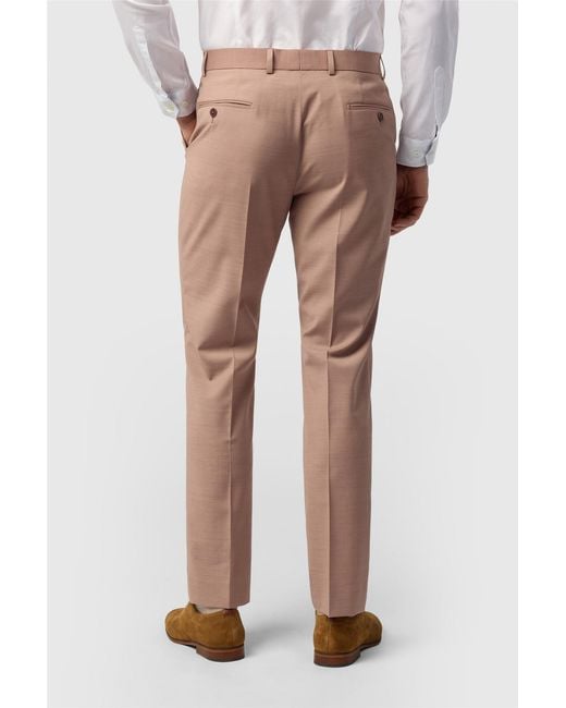 Ted Baker Natural Flat Fronted Slim Fit Suit Trousers for men