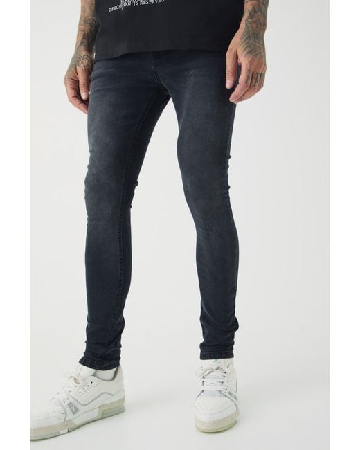 BoohooMAN Blue Tall Super Skinny Stretch Jeans for men