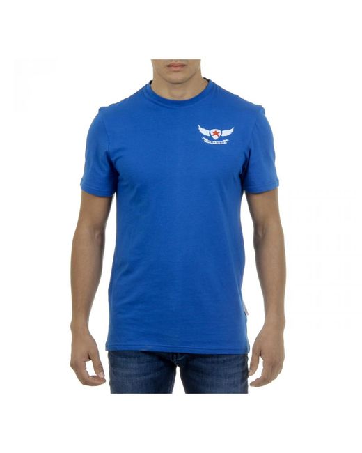 Andrew Charles by Andy Hilfiger Blue T-Shirt Short Sleeves Round Neck Keita for men