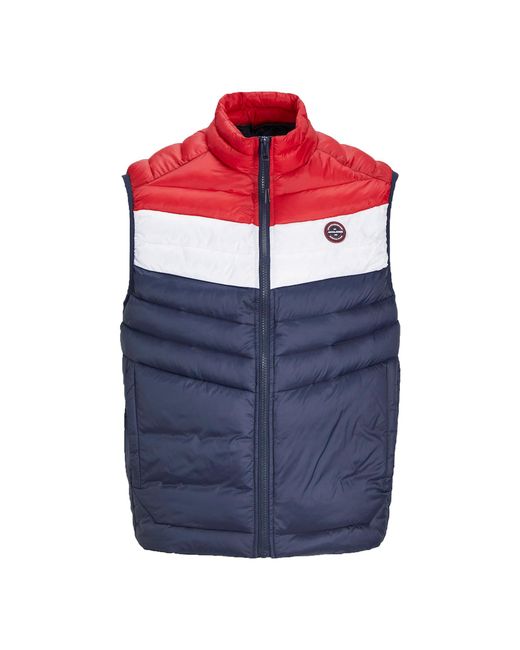 Jack & Jones Blue Sleeveless Zip-Up Gilet Jacket for men