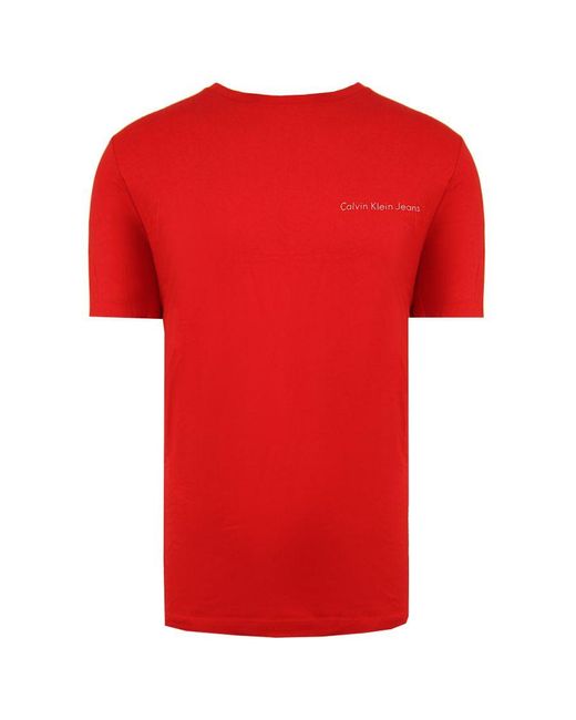 Calvin Klein Jeans Slim Fit Red T-shirt Cotton for men