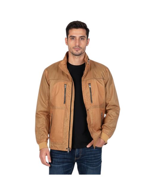 Other Brown Toplook Showerproof Jacket Relax Fit Lightweight Hooded Windbreaker Coat for men