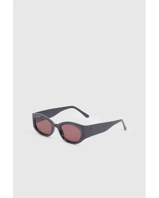 Boohoo Purple Plum Chunky Framed Rounded Sunglasses