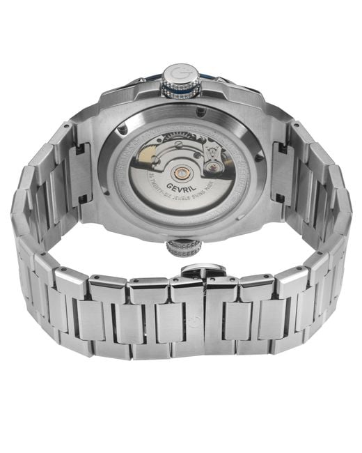 Gevril Gray Fortuna 316L Stainless Steel Case, Carbon Bezel, Dial, Bracelet for men