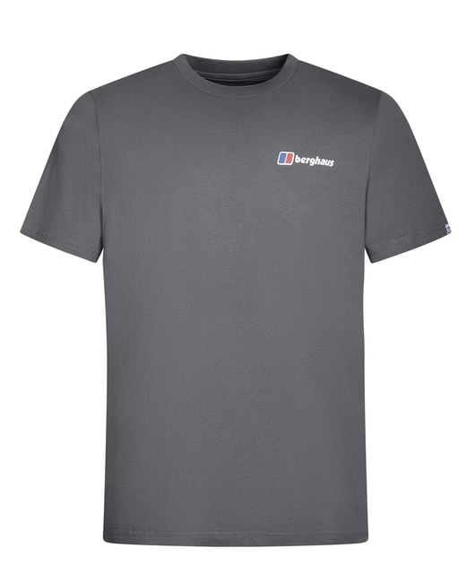 Berghaus Gray Short Sleeve Pinnacle Tee Cotton for men
