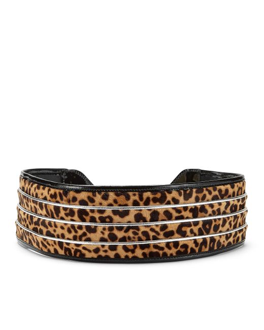 Philipp Plein Brown Gürtel Leopard