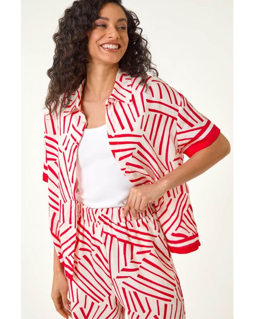 D.u.s.k Red Geometric Buttoned Shirt