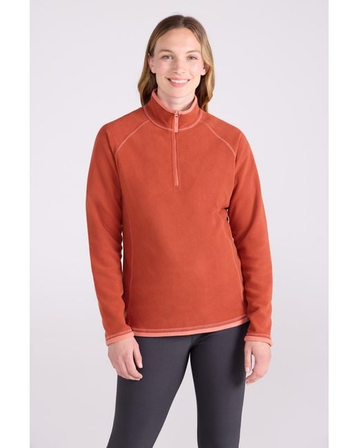 Mountain Warehouse Red 'Montana' Microfleece Jacket Half Zip Breathable Quick Dry Sweater