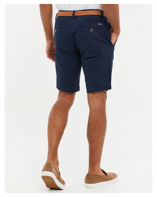 Threadbare conta Cotton Turn up Chino Shorts With Woven Belt in