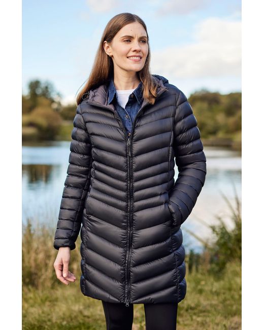 Mountain Warehouse Black 'Florence' Long Padded Jacket Water Resistant Winter Coat Polyamide