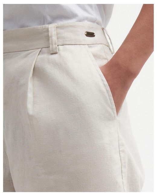 Barbour White Darla Tailored Shorts