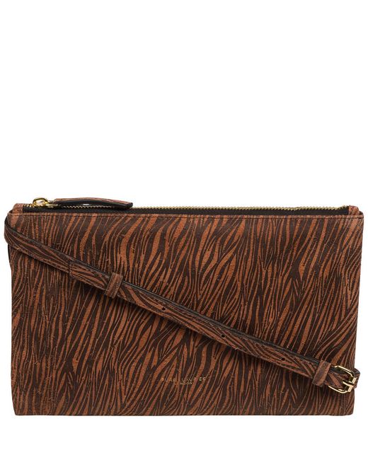 Pure Luxuries Brown 'Anya' Print Nappa Leather Cross Body Bag
