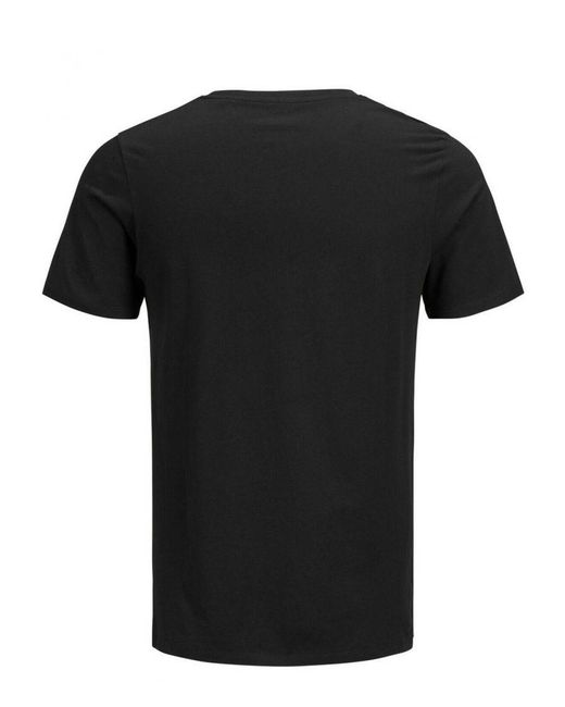 Jack & Jones Black Designer Crew Neck T-Shirts Short Sleeve for men
