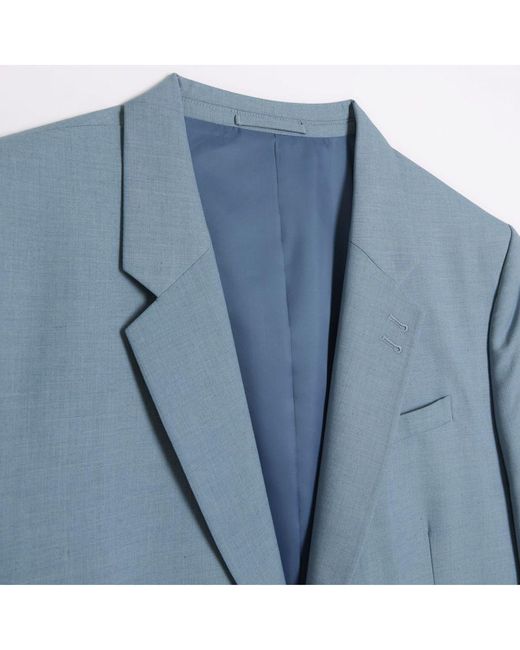 River Island Suit Jacket Big & Tall Blue Slim Fit for men