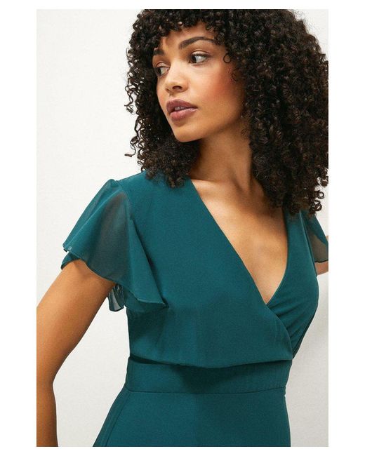 coast forest green dress Tiered Maxi Pinafore Dress with Scalloped Trim and Layering Top Set –  Qpalstore main image 1