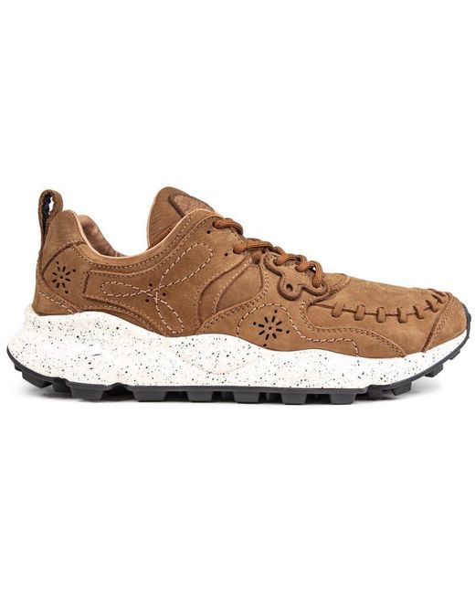 Flower Mountain Brown Yamano Suede Trainers for men