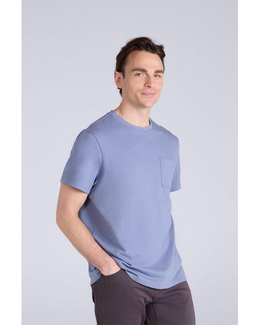 Mountain Warehouse Purple 'Texture' T-Shirt Short Sleeve Soft Textured Casual Summer Top With Pocket Cotton for men