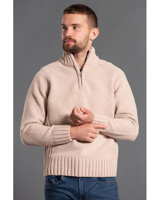 Kensington Eastside Gray 1/4 Zip Funnel Neck Jumper for men