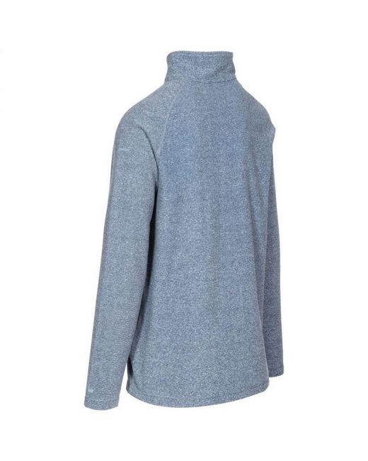 Trespass Blue Keynote Anti Pilling 1/4 Zip Fleece Top for men