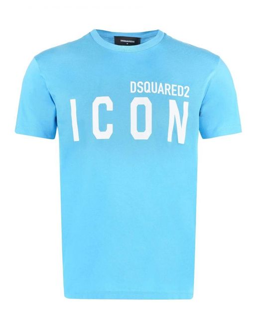 DSquared² Blue Icon Printed T-Shirt for men