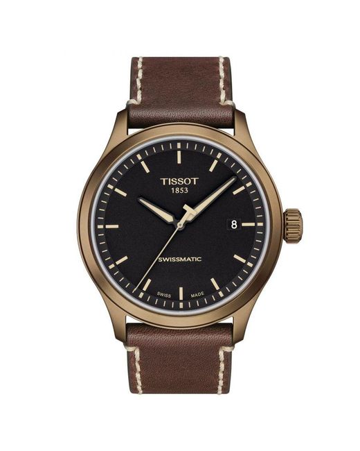 Tissot Black Xl Swissmatic Brown Watch T1164073605100 Leather for men