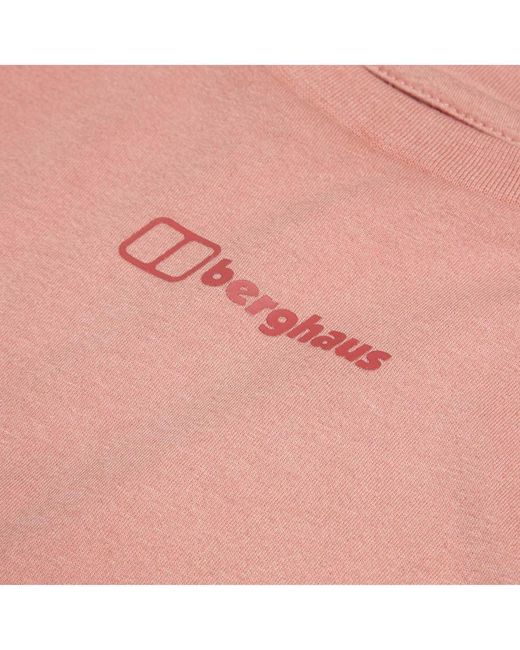 Berghaus Dames-t-shirt Boyfriend Logo Korte Mouw In Roze in het Pink
