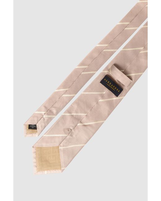 Alexandre Silver Label White Stripe Tie for men