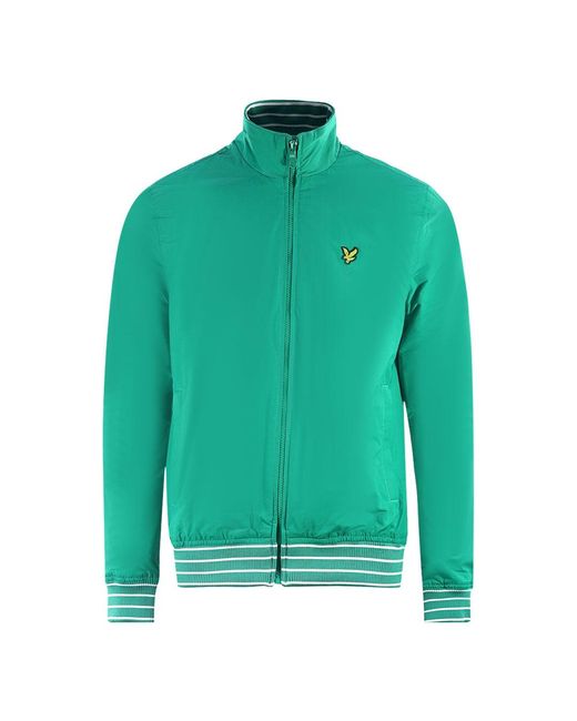 Lyle & Scott Green Tipped Funnel Neck Aqua Salt Jacket for men