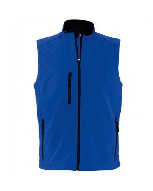 Sol's Blue Rallye Soft Shell Bodywarmer Jacket (Royal) for men
