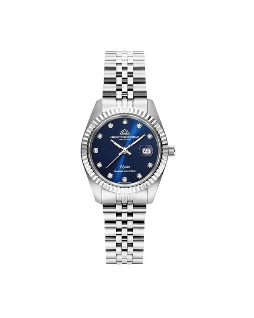 Christophe Duchamp Blue Elysees Sunray Watch 33Mm