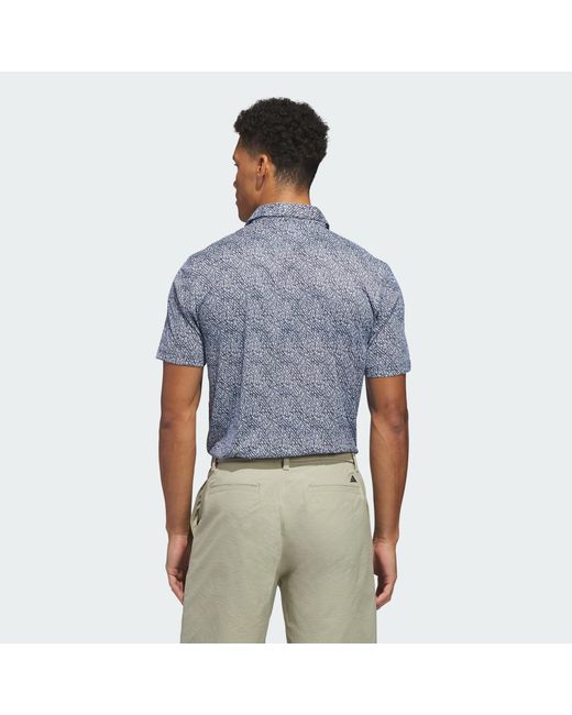Adidas Originals Blue Ultimate365 Feather Print Polo Shirt for men